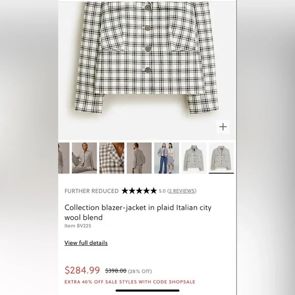 New Collection blazer-jacket in plaid Italian city wool blend